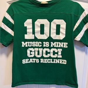 Gucci Kids Green Tee with Bold White Print
